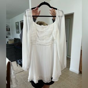 Altar’d State - Lori Long Sleeved Dress - White - Large